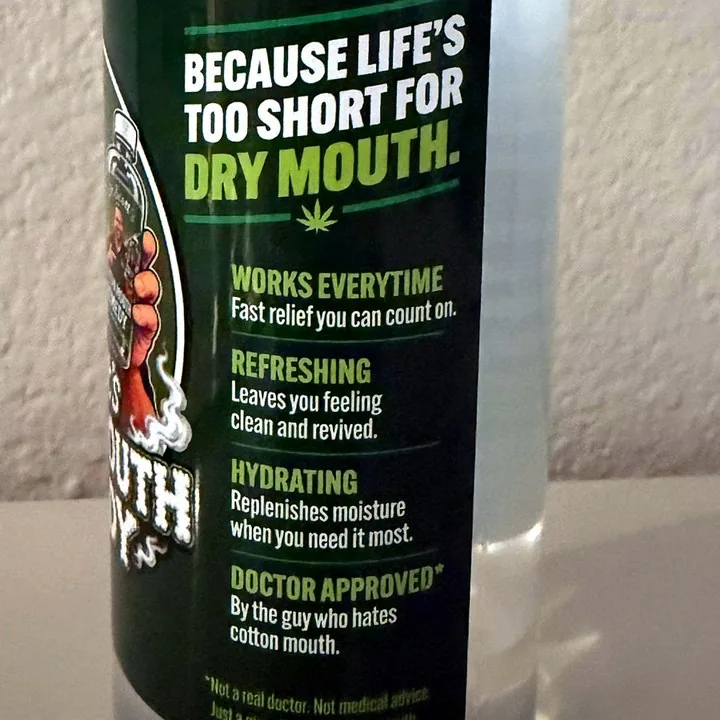 Bottle side panel: because life's too short for dry mouth
